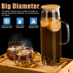 Natural Springs 50 oz Glass Pitcher with Bamboo Lid and Handle