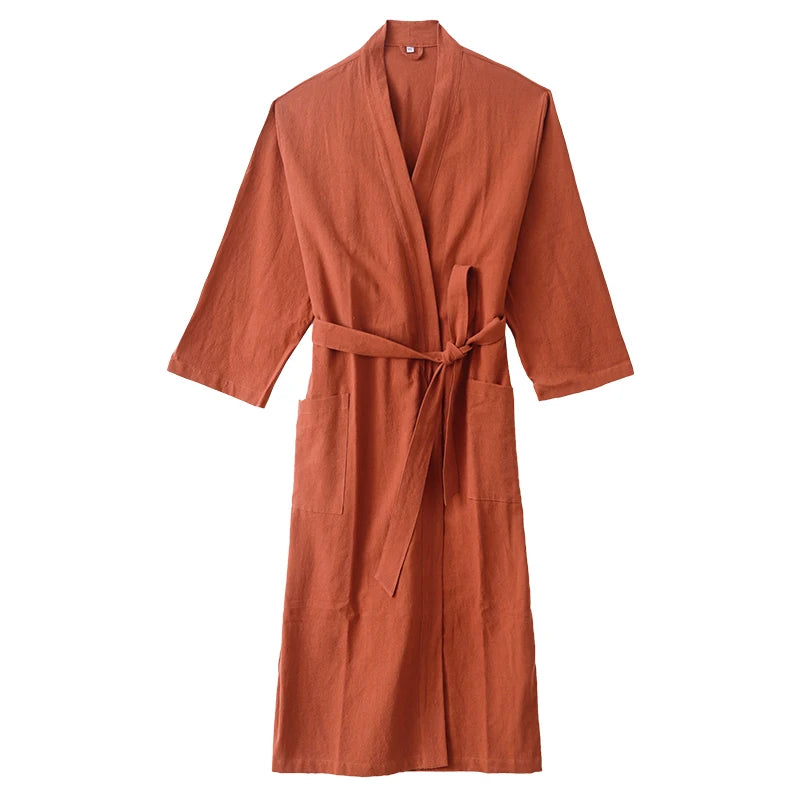 Hanfu pajamas, Men's Cotton And Linen Bathroom Bathrobes, Women's Long Dressing Gowns, Japanese Kimono Style Homestay Hotel, SPA