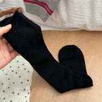 Curled Mulberry Silk Wool Long Stocking Women's College Style Winter Solid Color Stacking Socks Fashion Boneless Socks