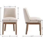 Modern Dining Chairs Set , Comfortable Room with Back, Linen Fabric Upholstered Kitchen Side Wood Legs for Living Room, Beige