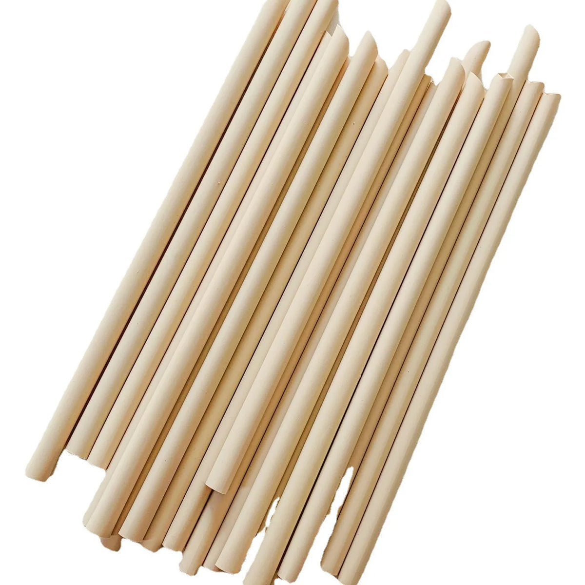 Eco-Friendly Biodegradable and Compostable ，Convenient Bamboo Fiber Straws for Drinks, Perfect for Parties ，210mm，50pack