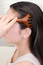 Brainbow Head Meridian Massage Comb Sandwood Wide Tooth Comb Six-Claw Scalp Massager Gua Sha Tool Back Scratcher SpaHair Care