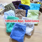 12pcs/Lot Cartoon Boys Panties Kids Briefs Baby Cotton Solid Underwear Underpants 2 to 10Years