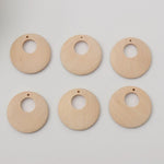 Nature Wood Chips Charms Unfinished Geometric Round Wooden Beads For Earrings Jewelry Making DIY Decorative Pendant