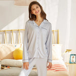 Pink Hues Long Sleeves Pants Viscose Women Pajama Set