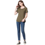 Green Lily Short Sleeves Cotton Maternity Top