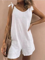 Misty Sky Cotton Linen Womens Romper