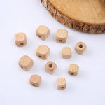 100Pcs Wood Cube Jewelry Making Beads For Bracelets Necklaces