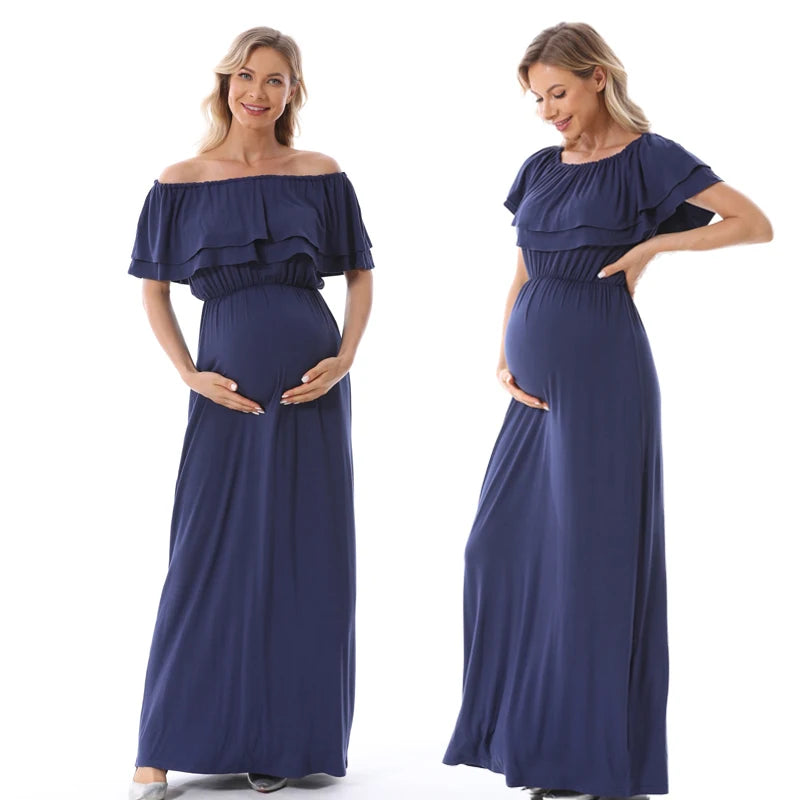 Blueberry Harvest Viscose Maternity Dress