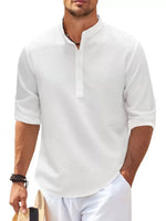 Saharan Desert Short Sleeves Collar Cotton Mens Shirt