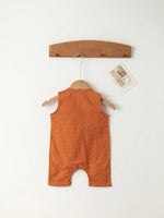 Kale Leaf Sleeveless Cotton Linen Boys & Girls Romper