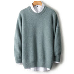 New 100% pure cashmere sweater in autumn and winter men's round neck thick pullover sweater business casual bottoming shirt wool