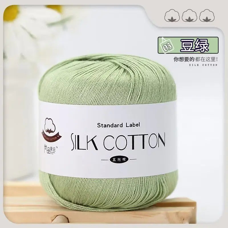 Lace Thread Silk Cotton Thread Pure Hand-woven Doll Material Package Crochet Wool Ball Worsted Silk Cotton 100%