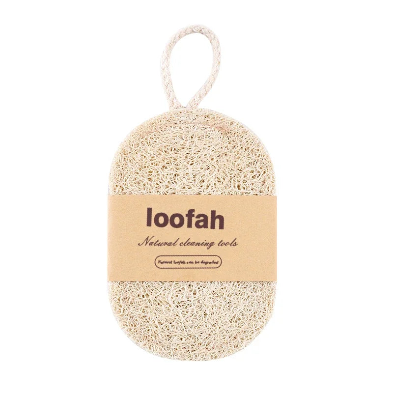 Natural Luffa Dish Towel Washing Cloth Sponge Loofah Scrub Pad Dish Pot Oil Stain Removing Scrubber Kitchen Clean Brushes Pad