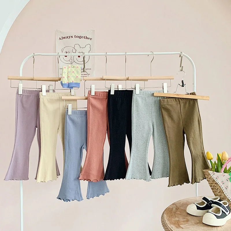 Girls' bell-bottom pants summer new style of baby girls wearing long pants children's fashion stretch casual pants