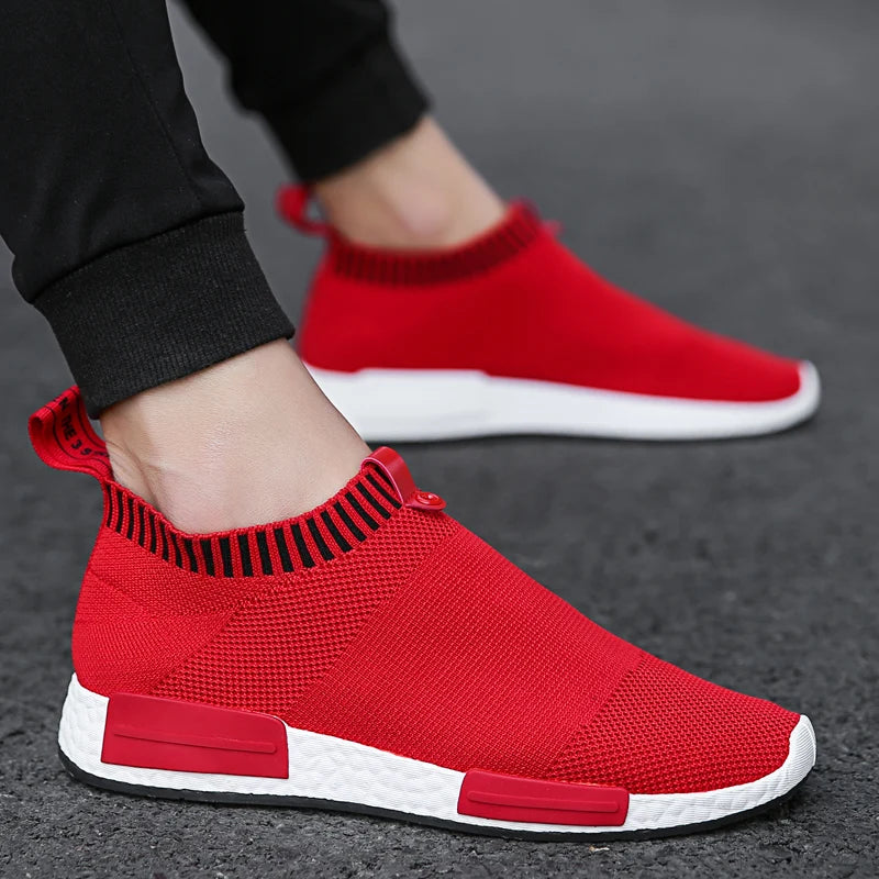 Men's Spring Summer Autumn Sock Casual Shoes Breathable Mesh Fabric Walking Running Sports Trainers Man Jogging Sneaker Slip on