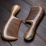 Natural Handmade Sandalwood Hair Comb Anti-Static Hair Detangler Wooden Combs Fine Wide Tooth Wood Comb for Men, Women, Kids