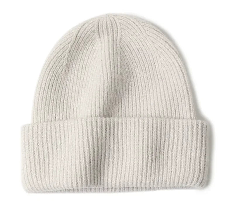 100% Pure Wool Hat and Cap for Women Men Knitted Beanies Winter Warm Thicken Hat Unisex Skullies Beanie Femme Solid Wool Hat