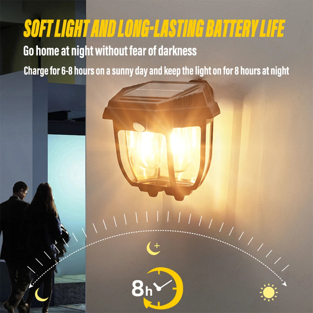 Energy Savers Decorative Wall LED Solar Lamp with Body Sensor