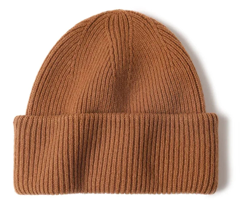 Snow Mountain Knit Beanie 100% Wool Hat