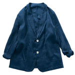 Serene Horizon Double Button 100% Linen Blazer | Hypoallergenic - Allergy Friendly - Naturally Free