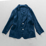 Serene Horizon Double Button 100% Linen Blazer | Hypoallergenic - Allergy Friendly - Naturally Free