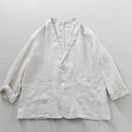 Serene Horizon Double Button 100% Linen Blazer | Hypoallergenic - Allergy Friendly - Naturally Free