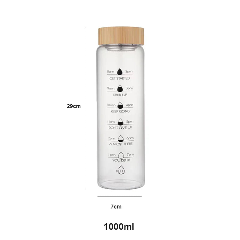 Serene Streams Glass Water Bottle With Bamboo Lid | Hypoallergenic - Allergy Friendly - Naturally Free