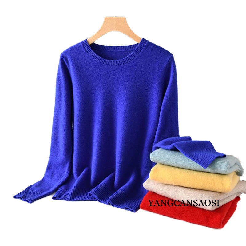 Women's Round Neck Cashmere Sweater Base Layer Underneath Sweater Sweater Women's and Winter New Style