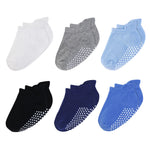 Blueberry Blues 6Pcs Non-Slip Ankle Organic Cotton Baby Socks