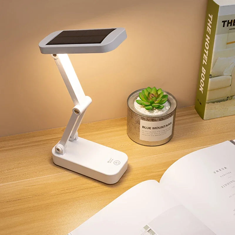 Energy Savers Solar Powered Foldable Desk Lamp With USB Charging