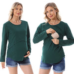 NEW Long Sleeve Pregnancy Maternity Clothes Breast Feeding Tops For Pregnant Women Nursing Top Postpartumn T-shirt Big Size