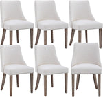 Dining Chairs Set of 4 Mid Century Modern Living Room Chairs with Wood Legs Upholstered Linen Fabric Side Chair for Kitchen