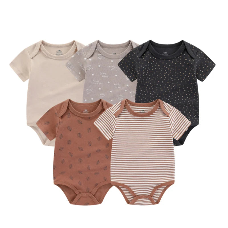 Baby Boy Jumpsuits 5Pieces Newborn Clothes Set Toddler Girl Bodysuit Clothing 100%Cotton Soft Infant Rompers 0-12M