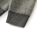 and winter 100% Merino wool men's round neck thick jacquard matching color pullover sweater casual business base coat