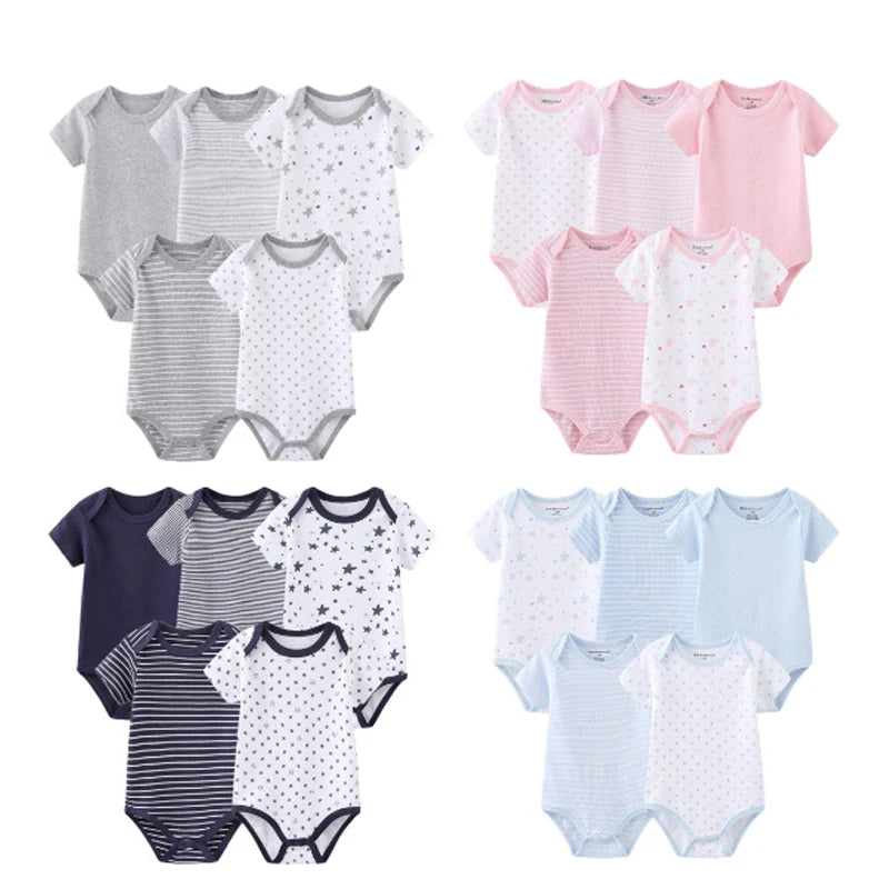 Baby Boy Jumpsuits 5Pieces Newborn Clothes Set Toddler Girl Bodysuit Clothing 100%Cotton Soft Infant Rompers 0-12M