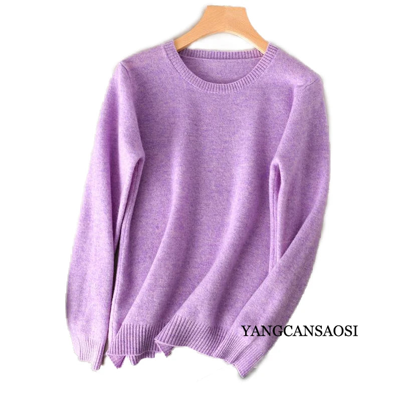 Women's Round Neck Cashmere Sweater Base Layer Underneath Sweater Sweater Women's and Winter New Style