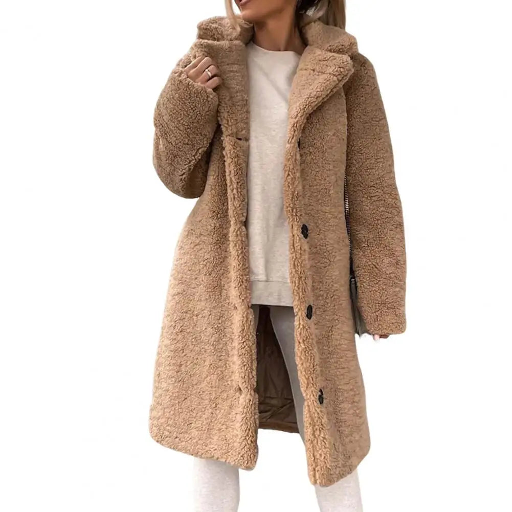 Autumn Long Winter Coat Woman Flannel Coat Women Warm Ladies Fur Teddy Jacket Female Plush Teddy Coat Oversize Outwear