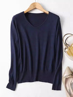 October Mist V-Neck Silk Cashmere Womens Pullover