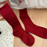 Curled Mulberry Silk Wool Long Stocking Women's College Style Winter Solid Color Stacking Socks Fashion Boneless Socks