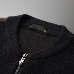 Men's 100% merino wool round neck cashmere cardigan thick warm computer jacquard sweater long sleeve business casua