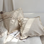 Natural Hues 1Pcs Fringed Couch 100% Cotton Pillow Cover