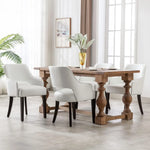 Linen Dining Chairs Set of 4 Upholstered Accent Chairs Side Chair with Wood Legs for Living Room/Dining Room/Bedroom/Restaurant