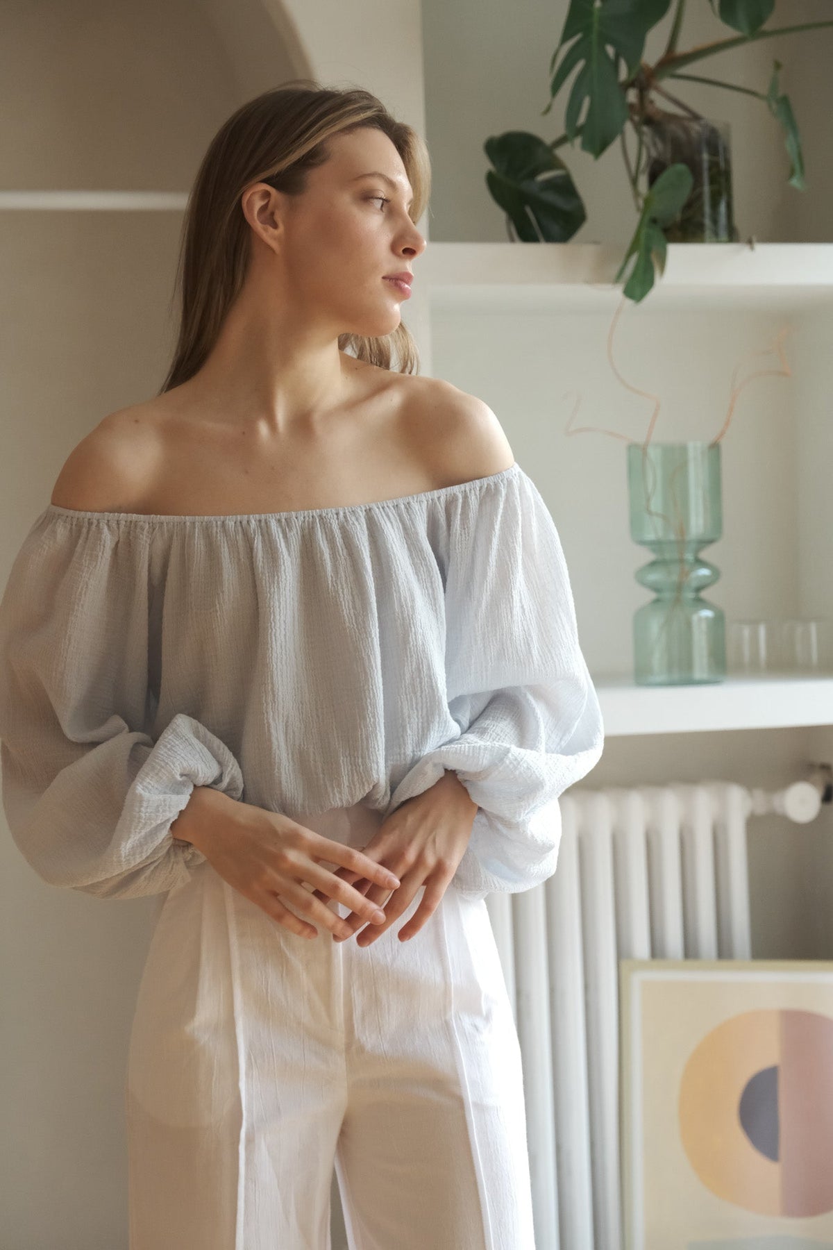 THE HAND LOOM Stella Top - Baby Blue