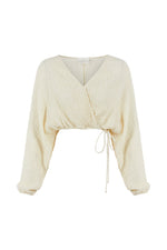 THE HAND LOOM Siena Top - Natural with Gold Stripes