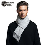 Silver Lining Solid 100% Wool Mens Scarf | Hypoallergenic - Allergy Friendly - Naturally Free