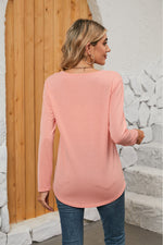 Sky Blush Square Neck Long Sleeve Viscose Blouse | Hypoallergenic - Allergy Friendly - Naturally Free