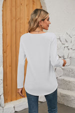 Sky Blush Square Neck Long Sleeve Viscose Blouse | Hypoallergenic - Allergy Friendly - Naturally Free