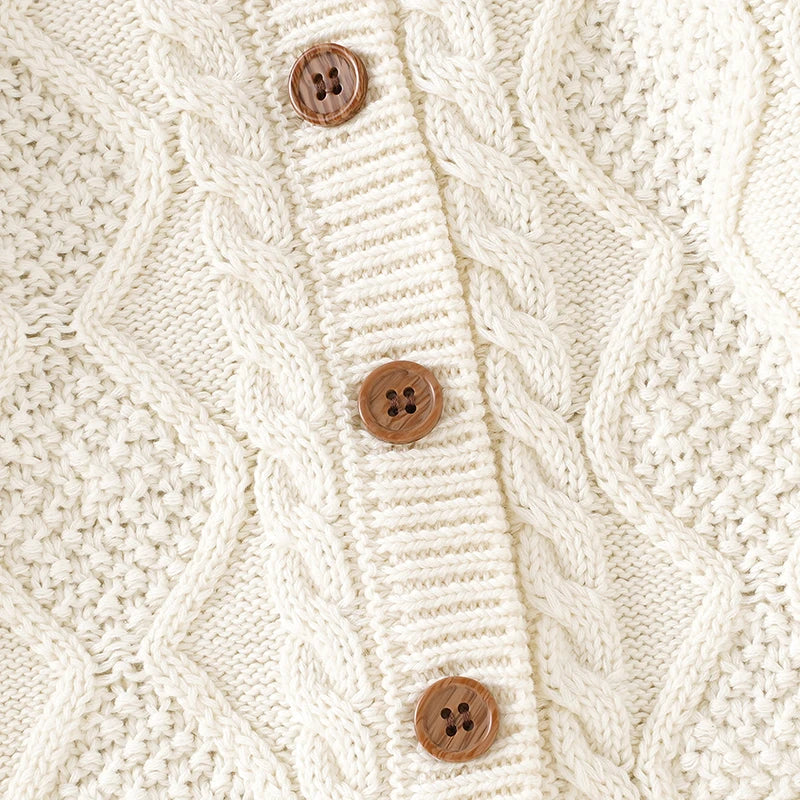 Snowflake Petals Knit 100% Cotton Baby Sweater | Hypoallergenic - Allergy Friendly - Naturally Free