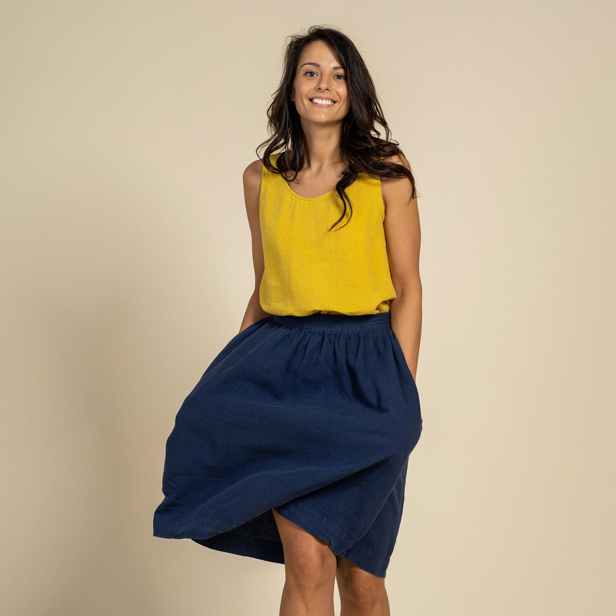 MENIQUE Midi Skirt Sophia Storm Blue